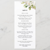 Menu Mariage Floral Magnolia blanc (Devant)