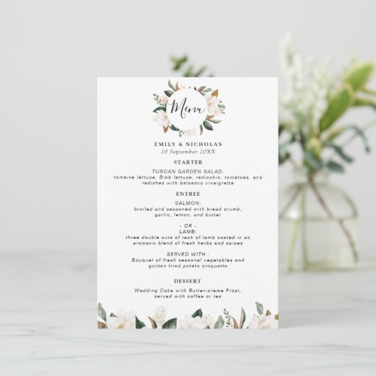 menu mariage floral magnolia moderne (Debout devant)