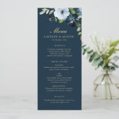 Menu mariage floral marine et or (Debout devant)