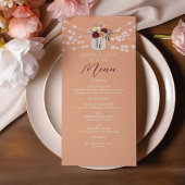 Menu Mariage Floral Mason Jar