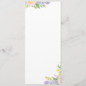 Menu mariage | Floral minimal classique (Dos)