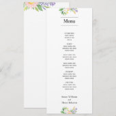 Menu mariage | Floral minimal classique (Devant / Derrière)