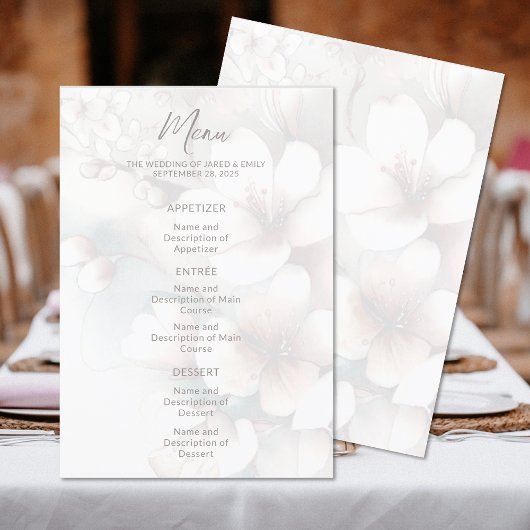 Menu Mariage Floral Moderne