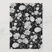 Menu Mariage floral moderne noir et blanc (Dos)