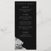 Menu Mariage floral moderne noir et blanc- (Devant)