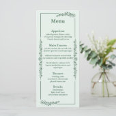 Menu Mariage floral monochrome rustique (Debout devant)