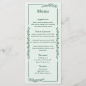 Menu Mariage floral monochrome rustique (Devant)