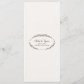 Menu Mariage floral monochrome rustique (Dos)