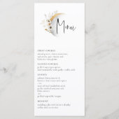 Menu Mariage Floral Moon Boho doré (Devant)