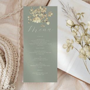 Menu Mariage floral neutre Sage Green