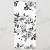 Menu Mariage floral noir et blanc personnalisable (Dos)