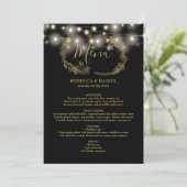 Menu Mariage Floral Noir Et Or (Debout devant)