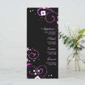 Menu mariage Floral noir et rose (Debout devant)