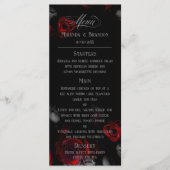 Menu Mariage floral noir et rouge sur mesure (Devant)