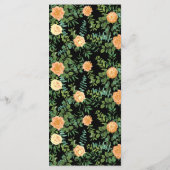 Menu Mariage floral noir Pêcher Élégant (Dos)