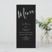 Menu Mariage floral noir Pêcher Élégant (Debout devant)