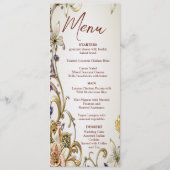 Menu Mariage Floral Or Blanc (Devant)