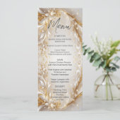 Menu Mariage Floral Or Blanc (Debout devant)