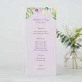 Menu Mariage Floral Orchidée aquarelle (Debout devant)