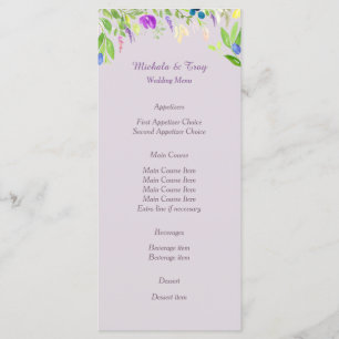 Menu Mariage Floral Orchidée aquarelle