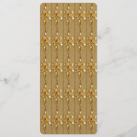 Menu Mariage Floral Orné Noir Or (Dos)