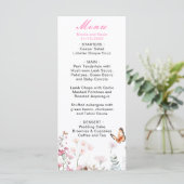 Menu Mariage Floral Papillon Rose Profond de Printemps (Debout devant)