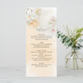 Menu Mariage floral Pastel jaune et rose (Debout devant)