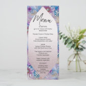 Menu Mariage Floral Pearly Gems coloré (Debout devant)