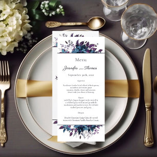 Menu Mariage Floral Poinsettia Moody Blue