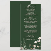 Menu Mariage floral printanier aux fleurs sauvages rose (Devant / Derrière)