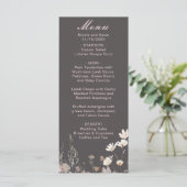 Menu Mariage floral printanier aux fleurs sauvages rose (Debout devant)