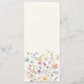 Menu Mariage floral printemps été aquarelle bohème (Dos)