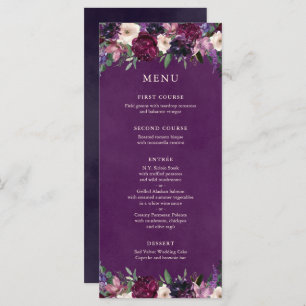 Menu Mariage Floral Purple d'aubergine