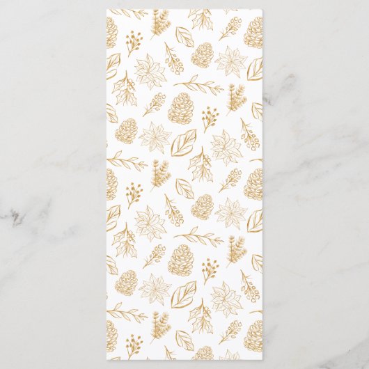 Menu Mariage Floral Red Gold (Dos)