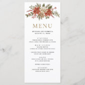 Menu Mariage Floral Red Gold (Devant)