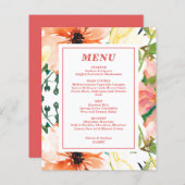 Menu Mariage Floral Ressort Budget (Devant / Derrière)