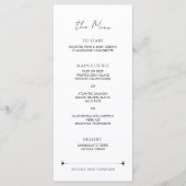 Menu Mariage Floral Romantique Vert Emeraude (Devant)