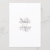 Menu Mariage Floral Romantique Violet Blanc Or (Dos)