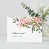 Menu Mariage floral Rose Blush RSVP (Debout devant)