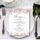 Menu Mariage floral rose budget
