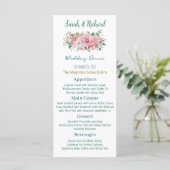 Menu Mariage Floral Rose Clair (Debout devant)