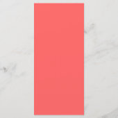 Menu Mariage floral rose corail simple (Dos)