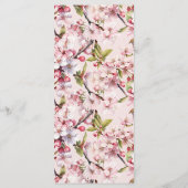 Menu Mariage floral rose élégant en fleur de cerisier (Dos)