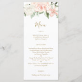 Menu Mariage floral rose et or (Devant)