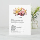 Menu Mariage floral rose et or (Debout devant)