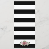 Menu Mariage Floral rose noir blanc or noir (Dos)