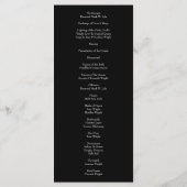 Menu Mariage floral rose noire et blanche (Dos)