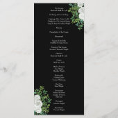 Menu Mariage floral rose noire et blanche (Dos)
