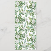 Menu Mariage floral rose noire et blanche (Dos)