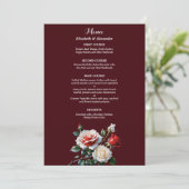 Menu Mariage floral rose rose foncé (Debout devant)